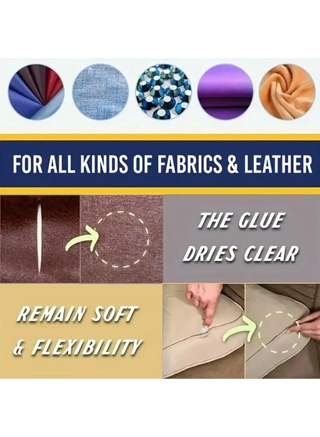 TERTELL Strong No-Sew Fabric Adhesive 50ML – Clear Drying, Waterproof and Heat Resistant Glue for Clothes, Hemming, Patches, DIY Crafts, and Durable Fabric Repairs - Image 3